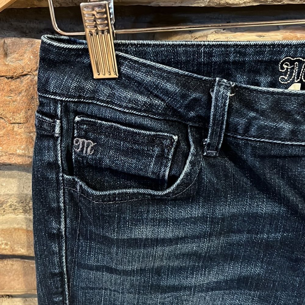 Miss Me Megan Low Rise Dark Wash Burmuda Jean Shorts - Picture 2 of 8